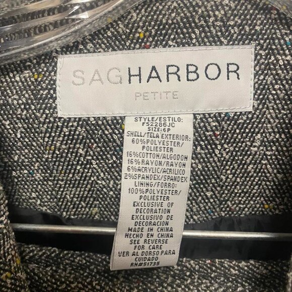 EUC Sag Harbor Women's Gray with Black Trim Pant Suit size 6P - Picture 6 of 12